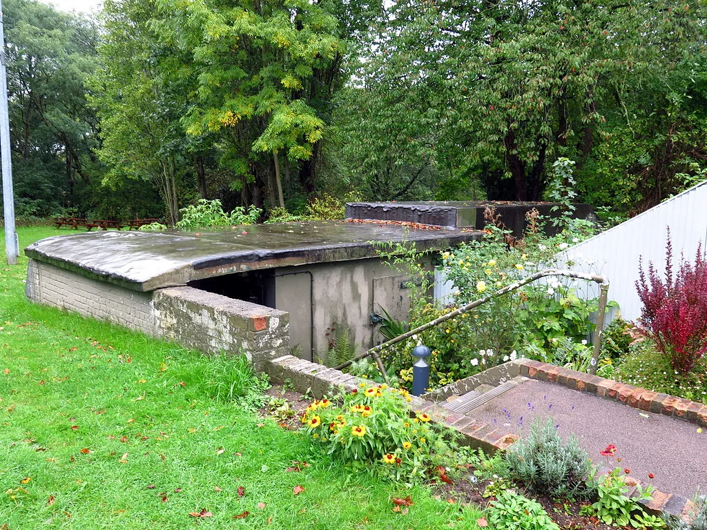 The entrance to the Battle of Britain Bunker at Uxbridge. The Operations Room is 60 feet down, reached by 76 steps and no lift