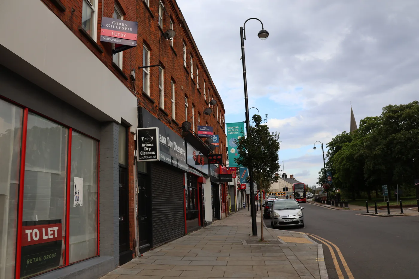 Uxbridge High Street in August 2023. The claimant count covers the whole borough, not just the town centre.