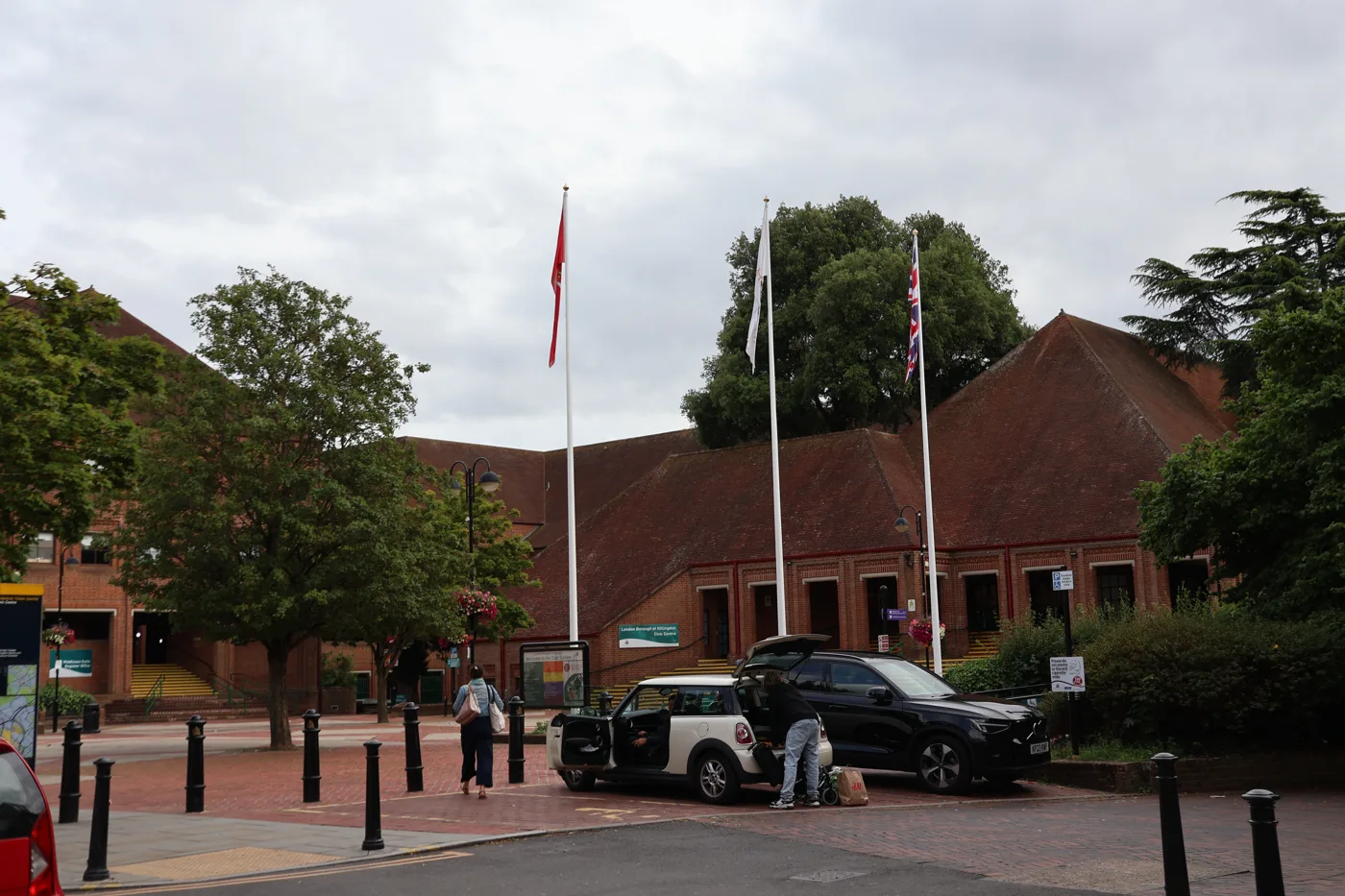 Hillingdon Civic Centre in Uxbridge, where traders protested outside the council meeting on 24 September