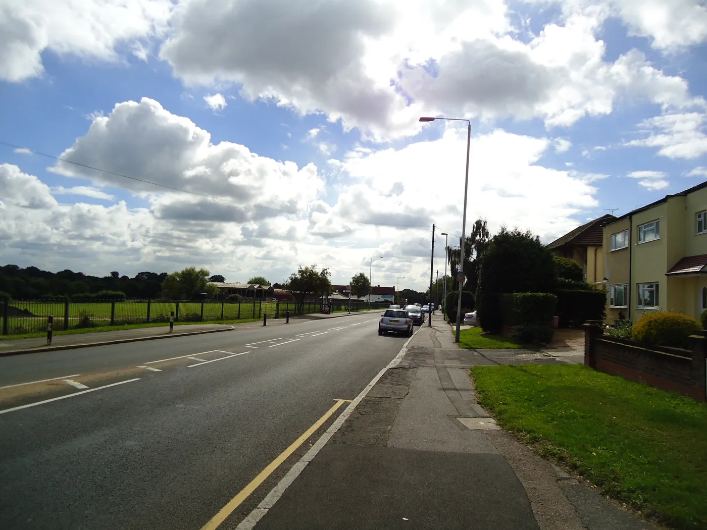 Joel Street, Northwood Hills, looking north past open land on the west side of the road, photographed in September 2013