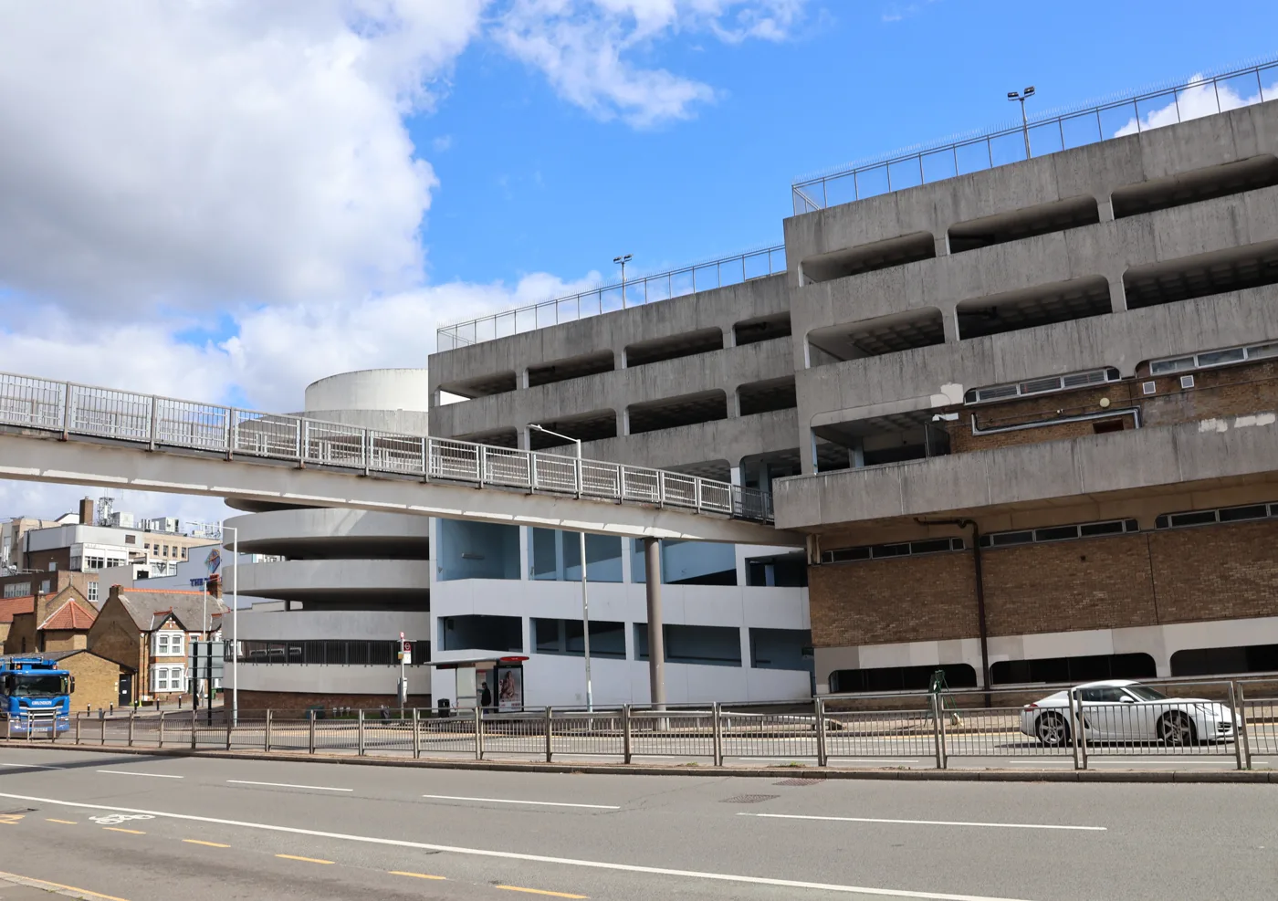 A multi-storey car park on Oxford Road, Uxbridge, in August 2023. The council's Cedars and Grainges multi-storeys both stand on this road.